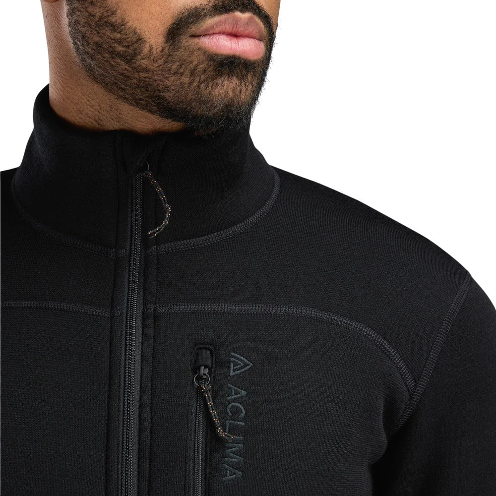 Aclima - FleeceWool Herre Jakke // Jet Black-3-XtraGrej