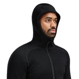 Aclima - FleeceWool Hooded Herre Jakke // Jet Black-3-XtraGrej