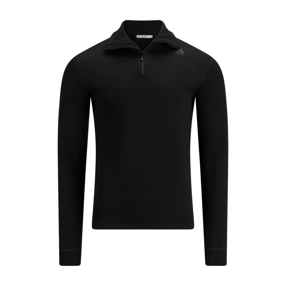 Aclima - HotWool FR Herre Polo // Jet Black-1-XtraGrej