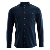 Aclima - LeisureWool Woven Herre Uldskjorte // Navy Blå-2-XtraGrej