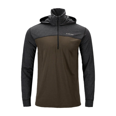 Aclima - LightWool 180 Herre Hoodie // Tarmac/Marengo-1-XtraGrej