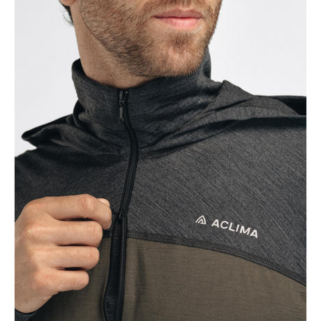 Aclima - LightWool 180 Herre Hoodie // Tarmac/Marengo-9-XtraGrej