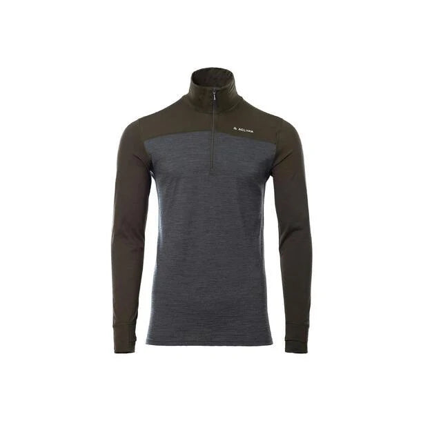 Aclima - LightWool 180 Herre Polo Med Lynlås // Tarmac/Marengo-1-XtraGrej