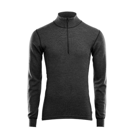 Aclima - WarmWool 200g Mock Neck Herre Uldtrøje // Grå / Sort-1-XtraGrej