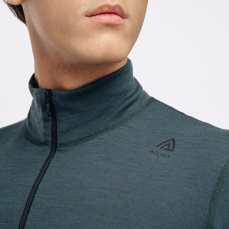 Aclima - WarmWool 200g Mock Neck Herre Uldtrøje // Green Gables-6-XtraGrej