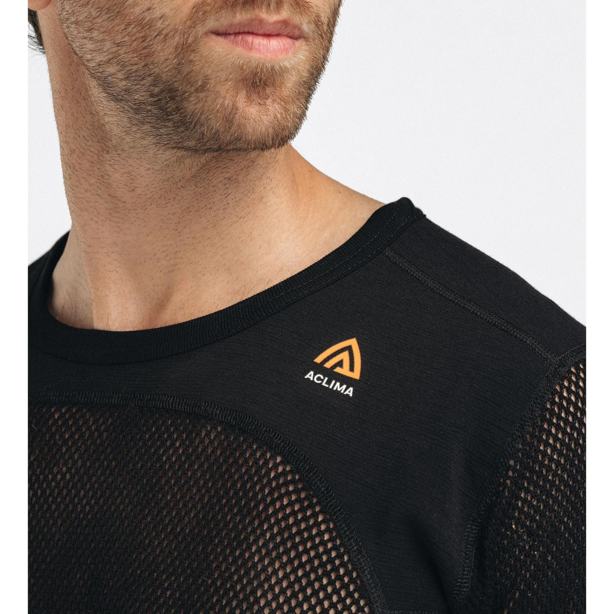 Aclima - WoolNet 120g Herre T-shirt // Sort-7-XtraGrej