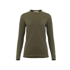 Aclima - WoolTerry 220g Dame Crew Neck // Olivengrøn-1-XtraGrej