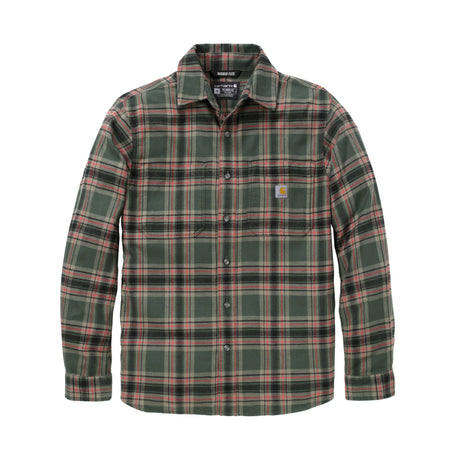 Carhartt - Langærmet Flannel Skjorte // Forestry Green / Amber Terrain-1-XtraGrej