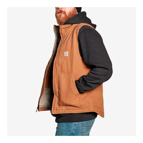 Carhartt - Washed Duck Lined Mock Neck Vest // Brun-3-XtraGrej