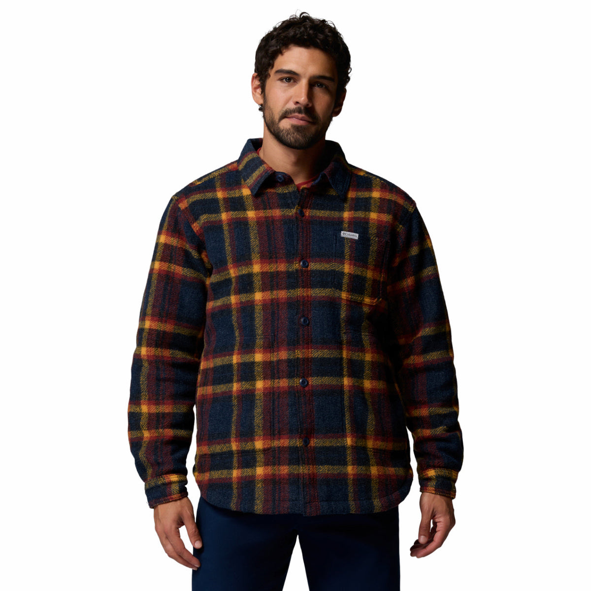 Columbia - Hunter Arch Skjortejakke // Collegiate Navy Track Plaid-1-XtraGrej