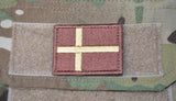 Dannebrog Velcro Patch - Brun