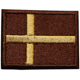 Dannebrog Velcro Patch - Brun