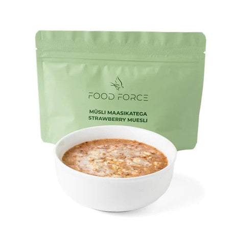 Food Force - Müsli Med Jordbær 100 g (371 kcal)-1-XtraGrej
