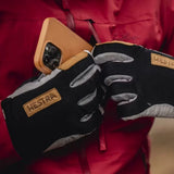 Hestra - Ergo Grip Active Wool Terry 5-Finger Handske // Black/Offwhite-6-XtraGrej