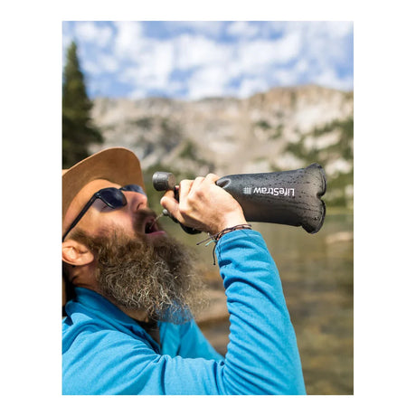 LifeStraw - Peak Squeeze Vandrensningsflaske 1L // Mørk Grå-2-XtraGrej