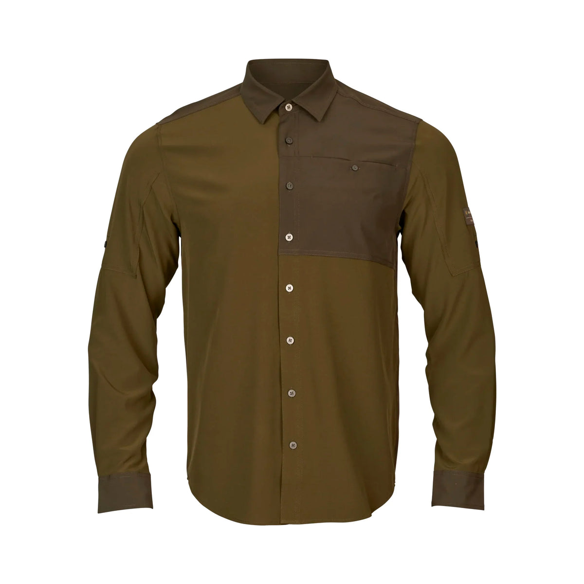 Logmar letvægts L/S-skjorte // Dark Olive / Willow Green-1-XtraGrej