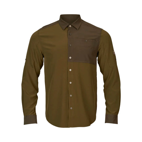 Logmar letvægts L/S-skjorte // Dark Olive / Willow Green-1-XtraGrej