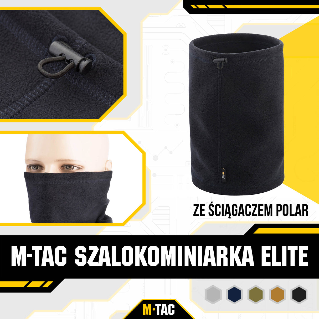M-Tac fleece neck gaiter 1/2 with drawstring (270g/m2)