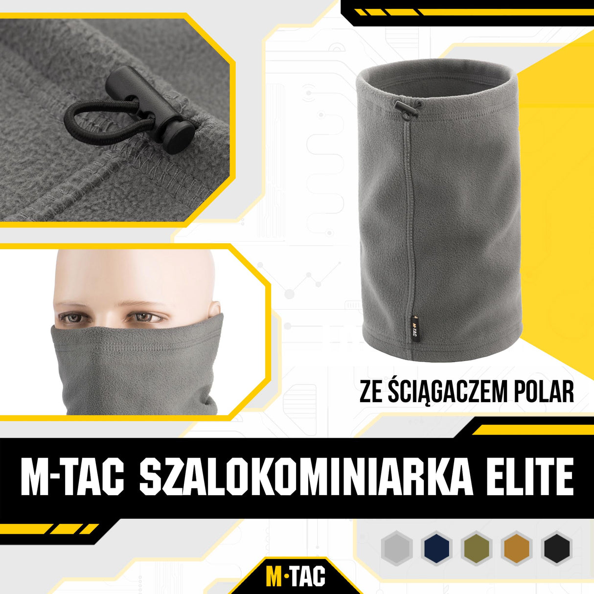 M-Tac fleece neck gaiter 1/2 with drawstring (270g/m2)