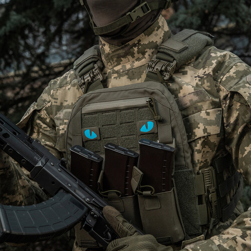 M-Tac patch Tiger Eyes Laser Cut (couple) Ranger Green/Blue/GID