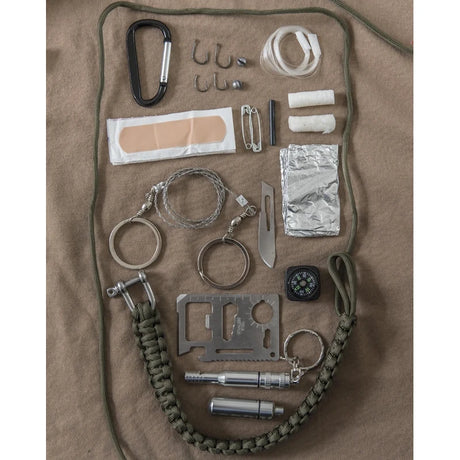 Mil-Tec - Paracord Survival Kit Large // Sort-2-XtraGrej