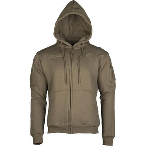 Mil-Tec - Tactical Hoodie Hættetrøje m. Lynlås // Olivengrøn-1-XtraGrej