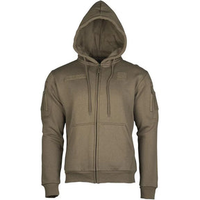 Mil-Tec - Tactical Hoodie Hættetrøje m. Lynlås // Olivengrøn-1-XtraGrej