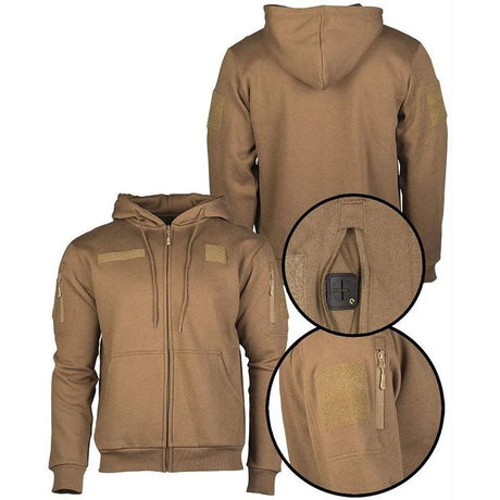 Mil-Tec - Tactical Hoodie Hættetrøje m. Lynlås // Olivengrøn-4-XtraGrej
