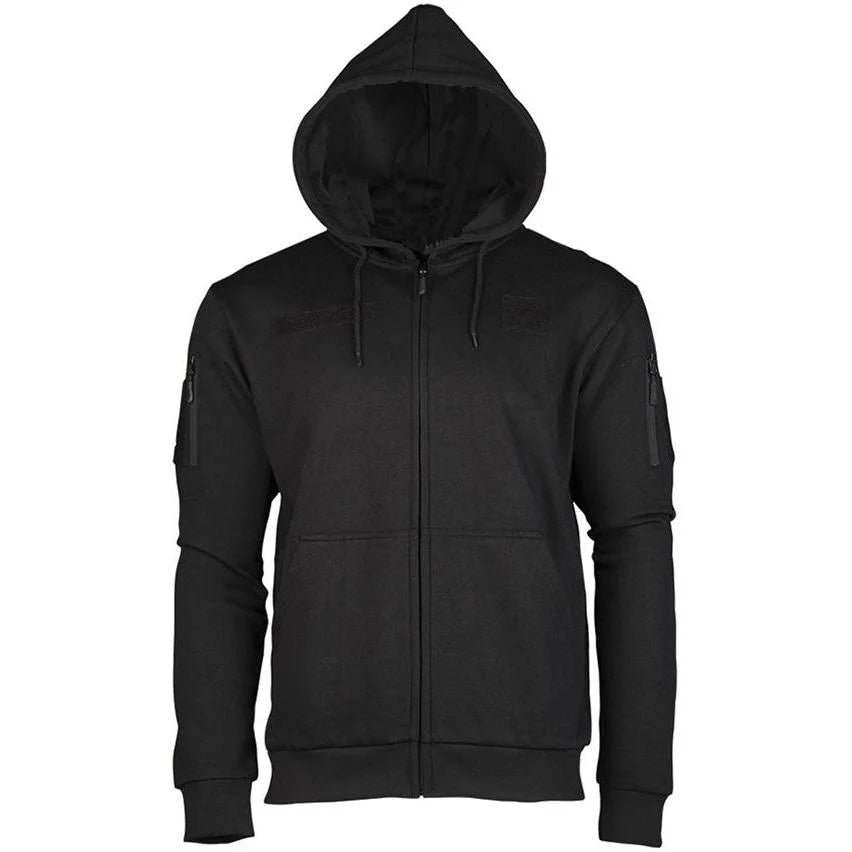Mil-Tec - Tactical Hoodie Hættetrøje m. Lynlås // Sort-1-XtraGrej