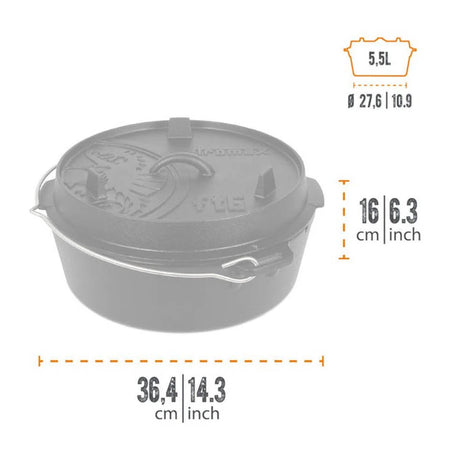 Petromax - Dutch Oven ft6 Støbejernsgryde 5,5L-2-XtraGrej