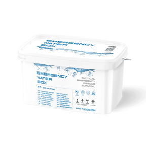 Pro Ration - Emergency Water Box, 47 x 330 ml (15,5 L), 50 års holdbarhed-1-XtraGrej