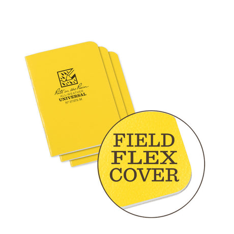 Rite In The Rain - Mini Stapled Notebook (3-pak) // Gul-1-XtraGrej