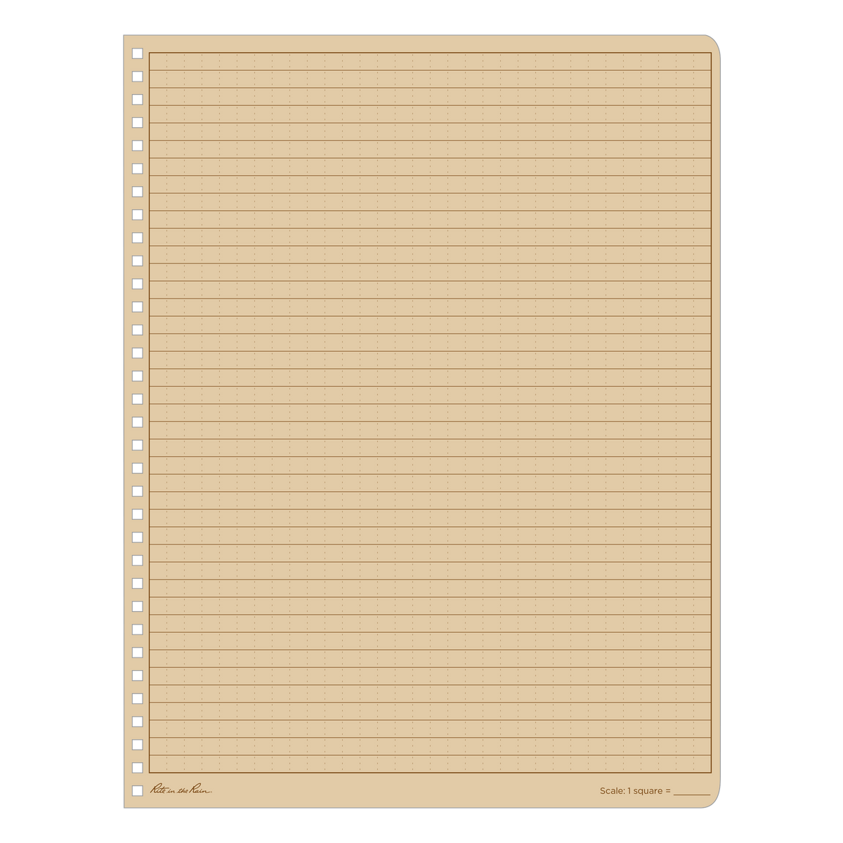 Rite in The Rain - Side Spiral Notebook 22 x 28 cm // Tan-5-XtraGrej
