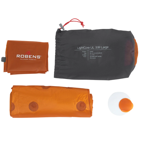Robens - LightCore UL 3.1R Large 3 Sæsoners Liggeunderlag // Orange-6-XtraGrej