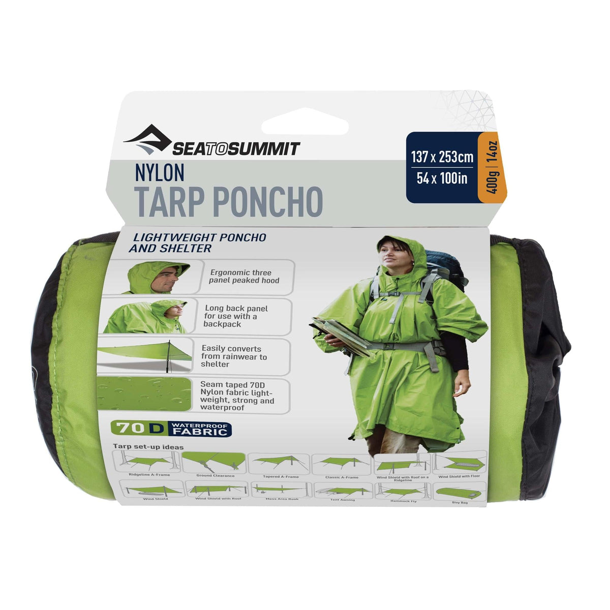 Sea to Summit - Nylon Tarp Poncho // Grøn-2-XtraGrej