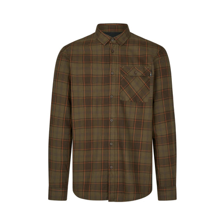 Seeland - Glen Flannel Skjorte // Pine Green / Dark Navy Check-1-XtraGrej