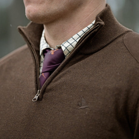Seeland - Pine Half Zip Sweater // Dark Brown-3-XtraGrej