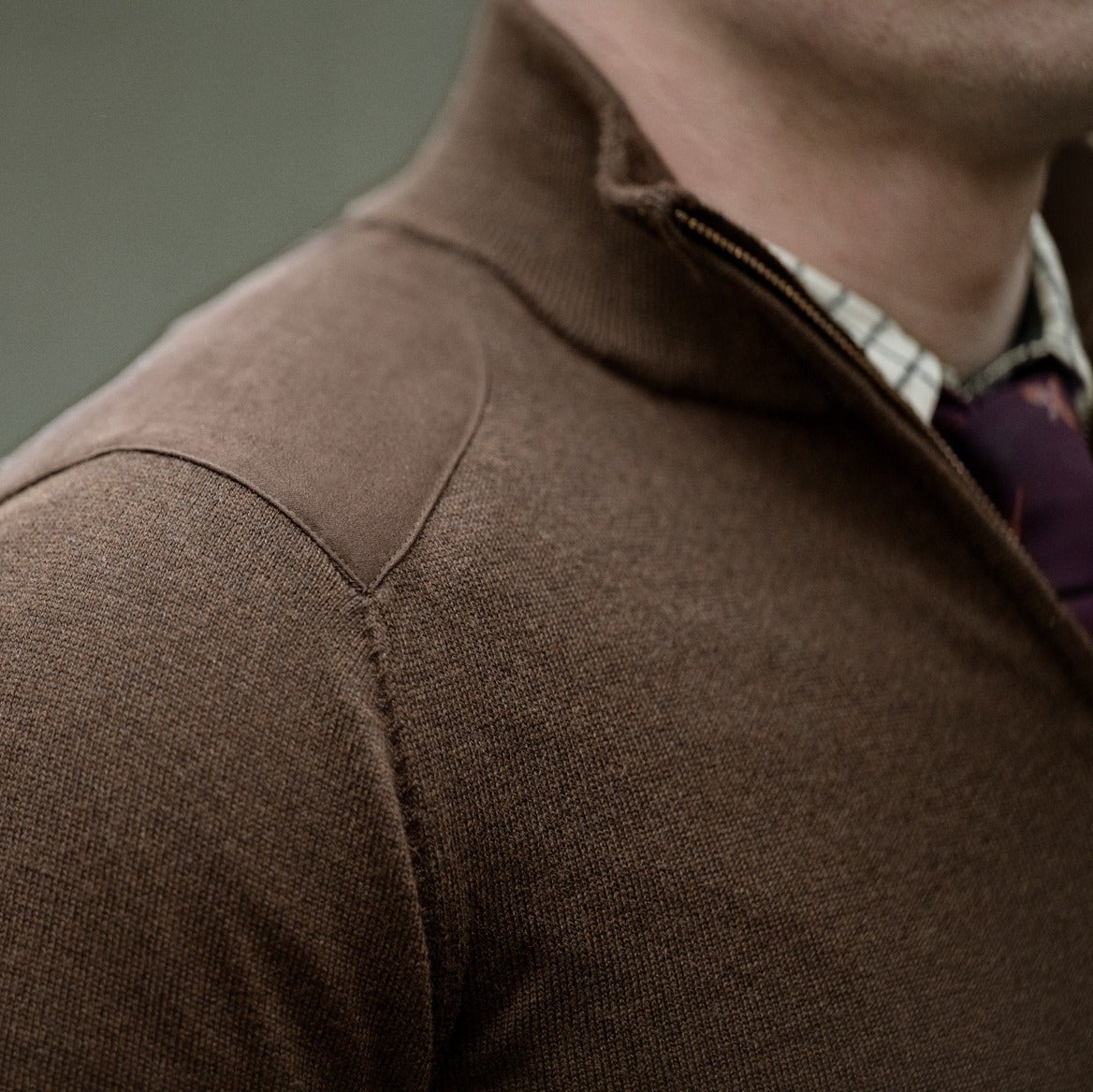 Seeland - Pine Half Zip Sweater // Dark Brown-4-XtraGrej