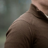 Seeland - Pine Half Zip Sweater // Dark Brown-5-XtraGrej