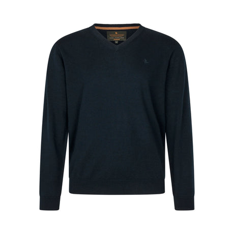 Seeland - Pine V-Neck Pullover // Dark Sapphine-1-XtraGrej