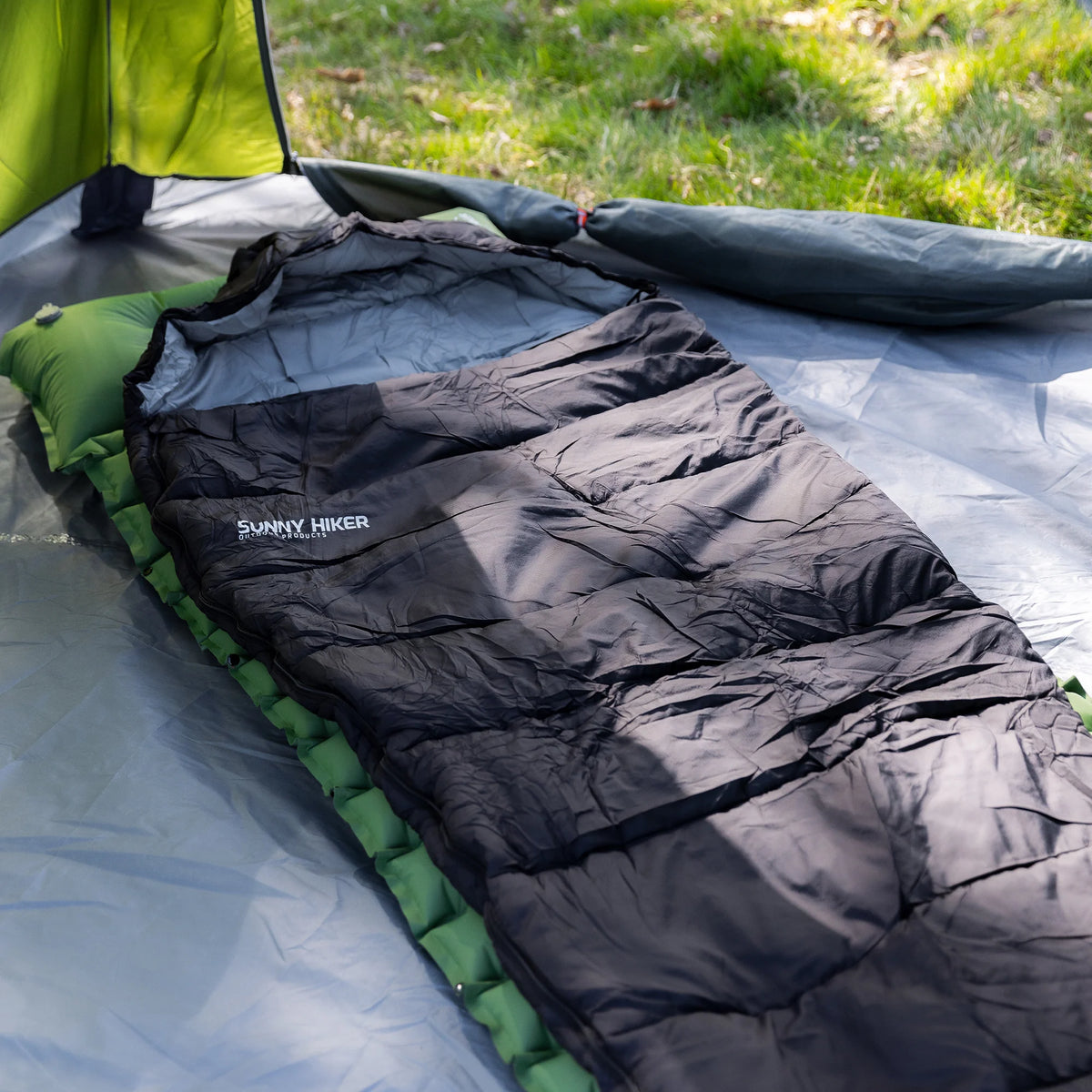 Sunny Hiker - Comfort Liggeunderlag m. Fodpumpe // Grøn-6-XtraGrej