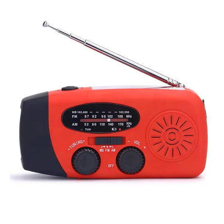 Sunny Hiker - Nødradio m. Powerbank 5.000 mAh // Rød-3-XtraGrej