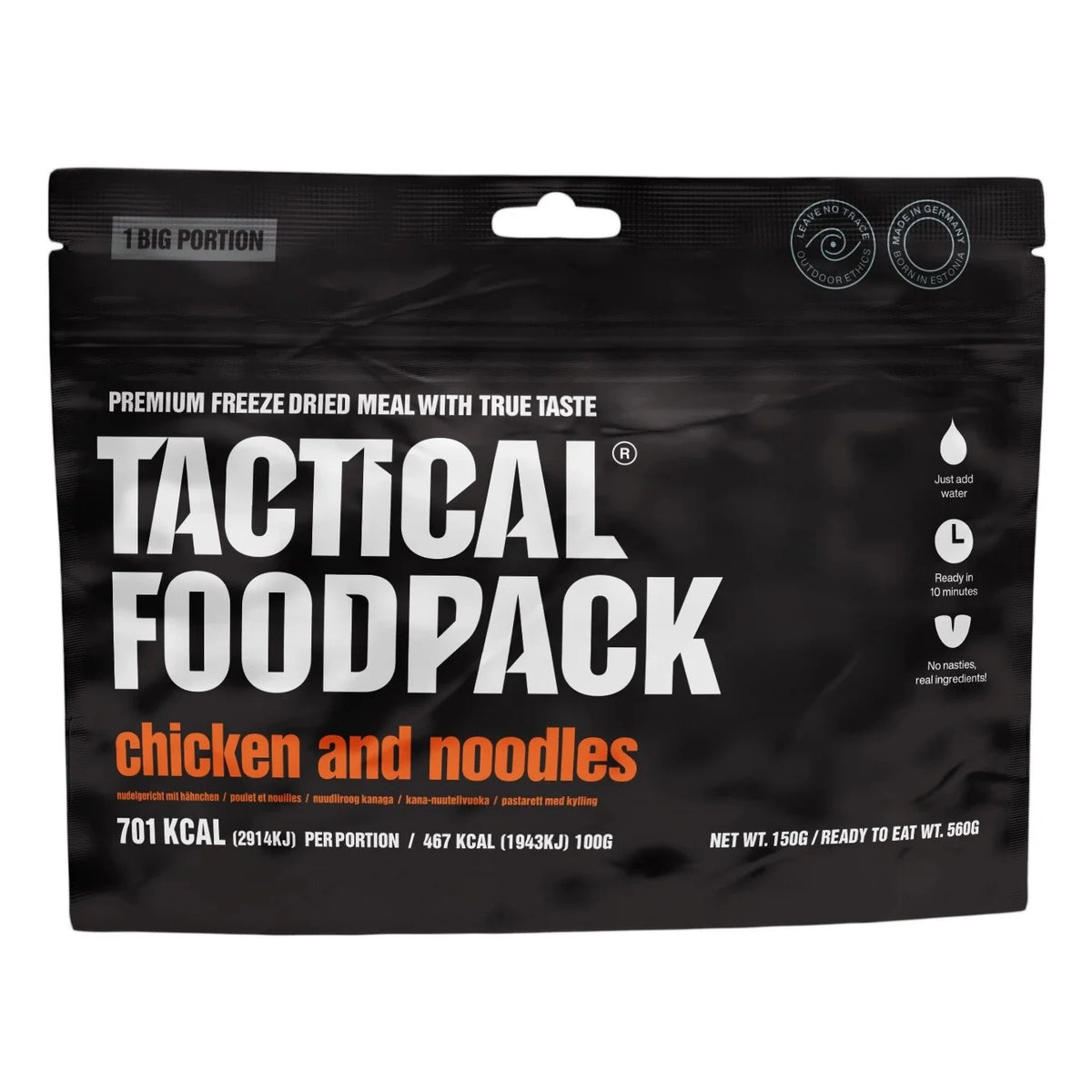 Tactical Foodpack - Nudler Med Kylling - Stor Portion, 701 Kcal-1-XtraGrej