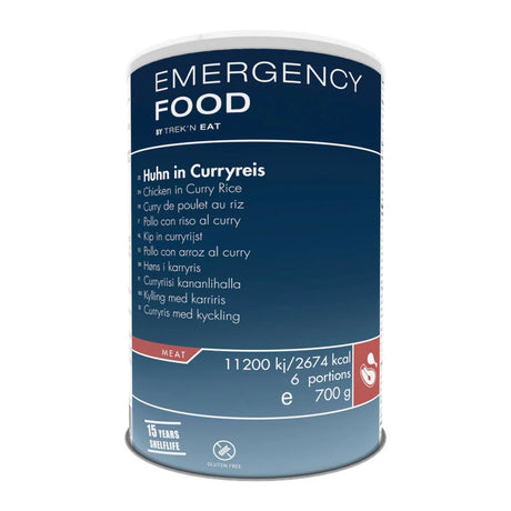 Trek'n Eat - Emergency Food Kylling i Karry m. Ris, 6 Portioner, 700g (15 års holdbarhed)-1-XtraGrej