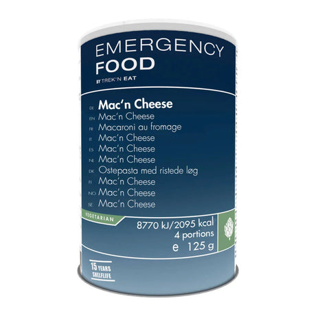 Trek'n Eat - Emergency Food Mac'n Cheese, 4 portioner, 500g (15 års holdbarhed)-1-XtraGrej