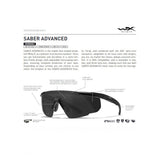 Wiley X - Saber Advanced Ballistiske Briller i Sort // Grå/Orange - 2 Linser-3-XtraGrej