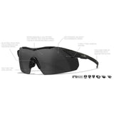 Wiley X - VAPOR COMM 2.5 Ballistiske Briller // Sandfarvet Stel - 3 Linser Grå/Klar/Orange-12-XtraGrej